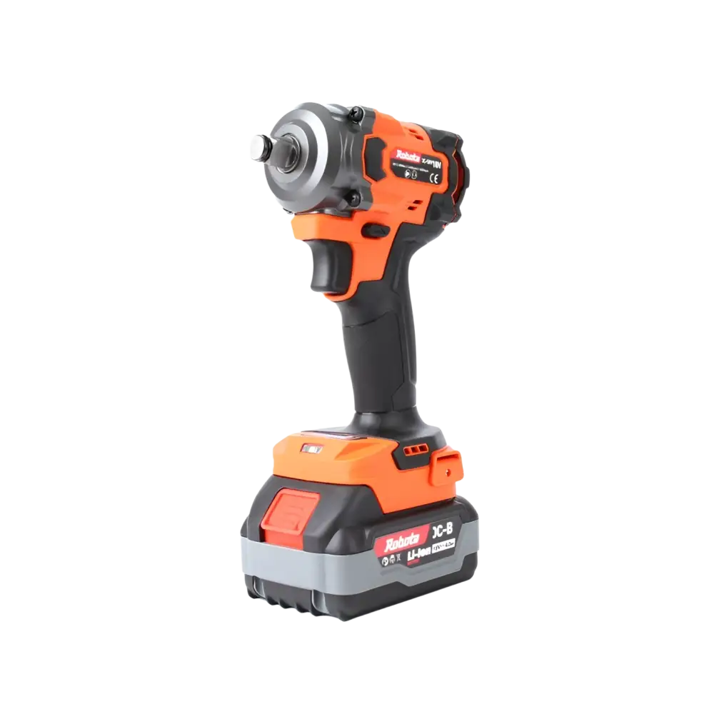 Robota dc-siv18v iskevä mutterinväännin oranssi musta akkuinen, jossa hopeanvärinen hylsy ja kobalt-logo