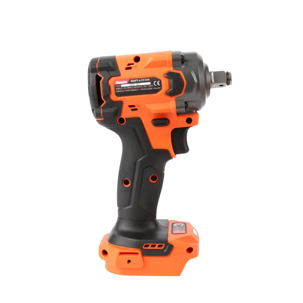 Orange ja musta robota dc-siv18v iskevä mutterinväännin teksturoidulla kahvalla ja ½ tuuman iskulla