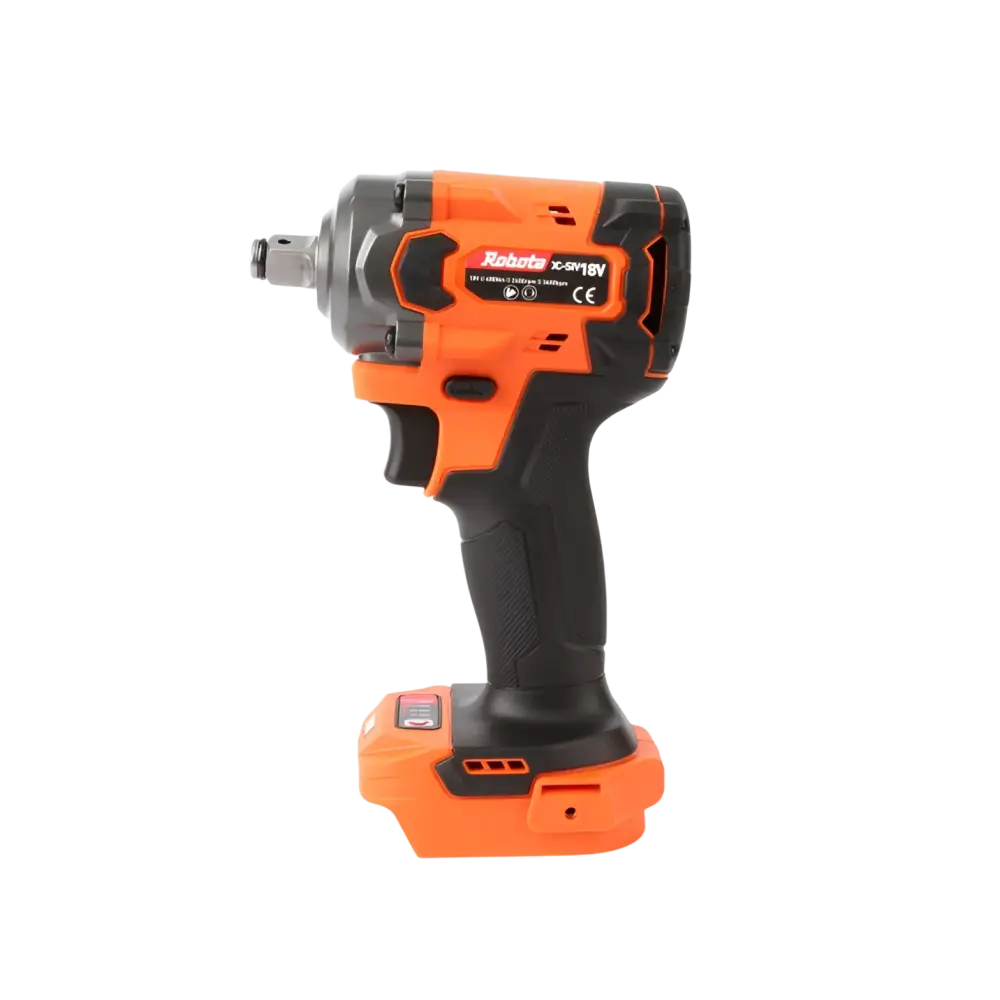 Robota dc-siv18v iskevä mutterinväännin oranssi ja musta, pehmeästi kuvioitu kahva, ½ tuuman akkukäyttöinen