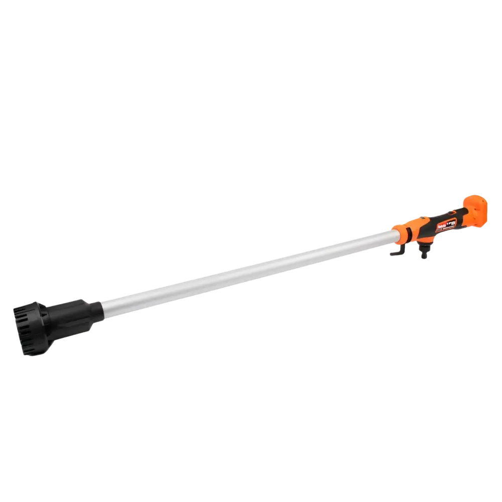 Robota dc-sp18v akkusauvapumppu runko oranssi ja musta langattomalla trimmerillä hopeisella metallivarrella