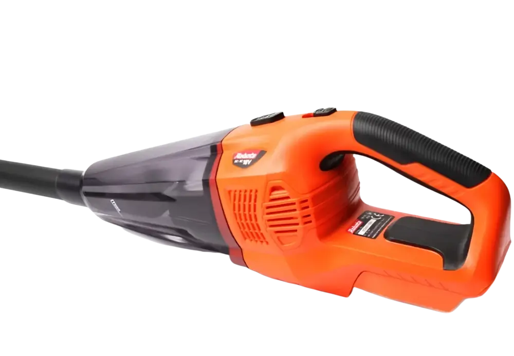 Oranssi ja musta akkukäyttöinen Robota DC-VC18V akkuimuri runko toimii makita akuilla ergonomisella muotoilulla