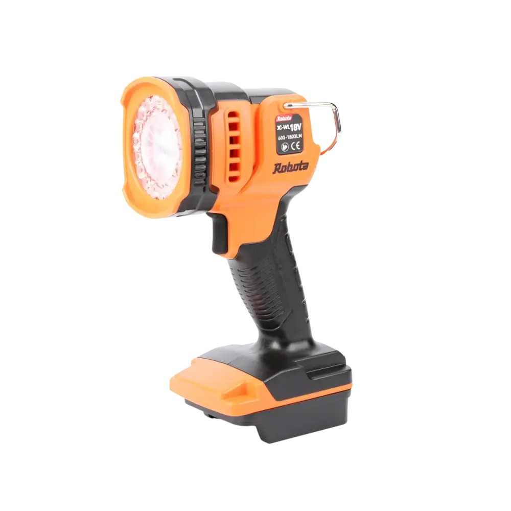 Robota dc-wl18v akkutyövalo oranssi musta johdoton työvalo säädettävällä valopäällä teksturoidulla kahvalla makita
