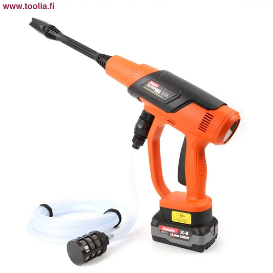 Robota DC-WS18V akkupainepesuri oranssi-musta runko läpinäkyvä letku suutin