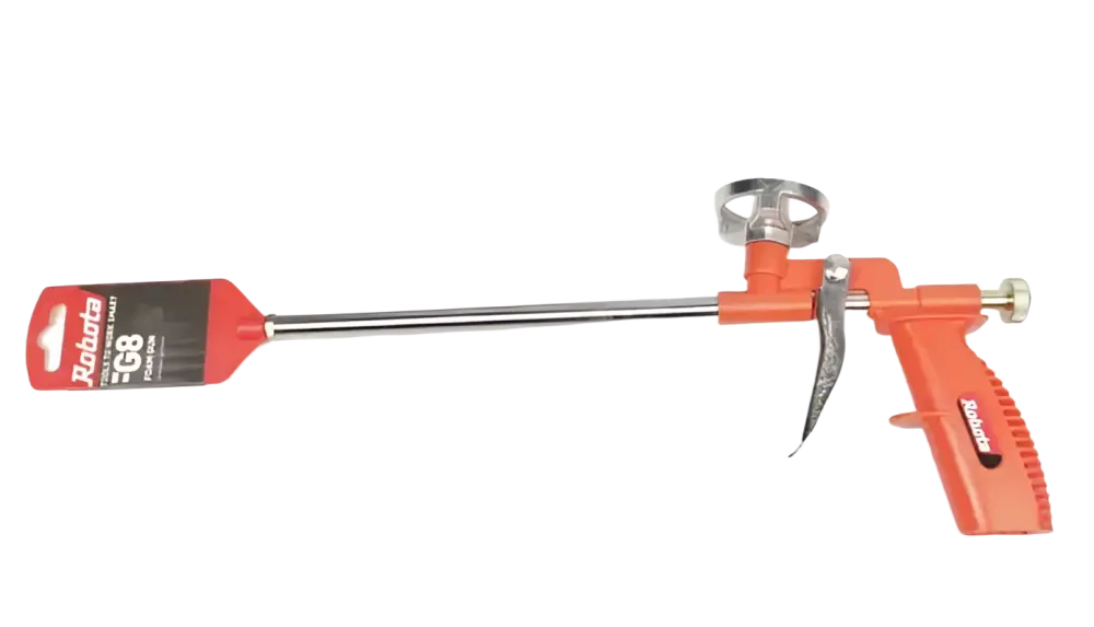 Orange muovi ja metalli robota fg8 uretaanipistooli hopealla kahvalla ja suuttimella