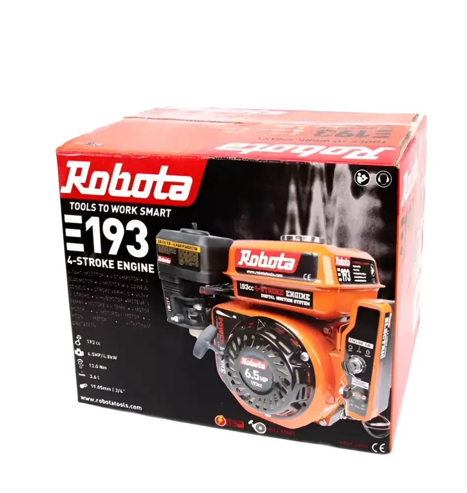 Robota irtomoottori e193 6,5hp nelitahti ohc-moottori vaaka-akselilla oranssi musta käynnistyvä moottori projekteihin pakkauksessa