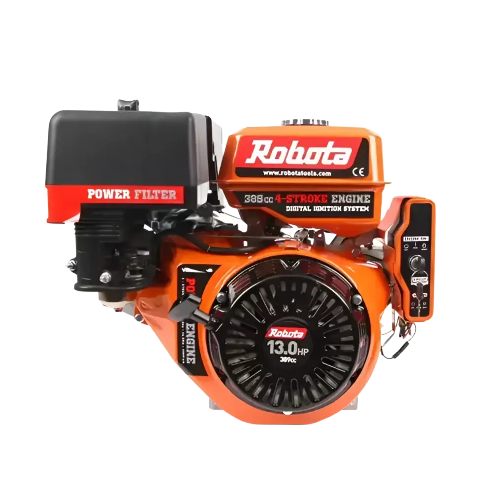 Robota irtomoottori e389 13hp 4-tahti oranssi ja musta moottori digitaalijärjestelmällä