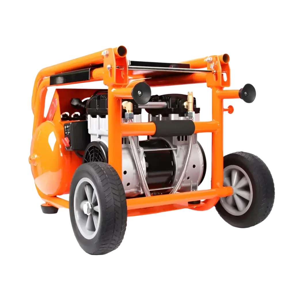 Oranssi robota k20s 20l teollinen ilmankuivain mustilla pyörillä ja metallisella moottorikotelolla