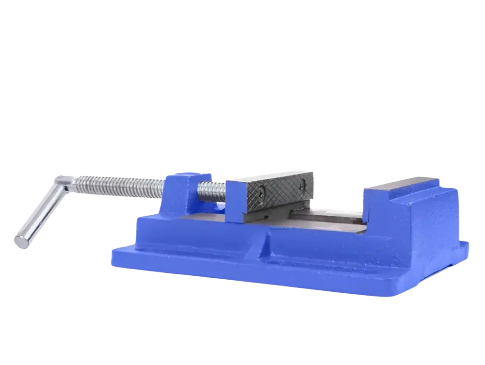 Sininen leuanleveydeltään 100mm robota koneruuvipenkki hopeinen kahva ja karheat leuat metallista