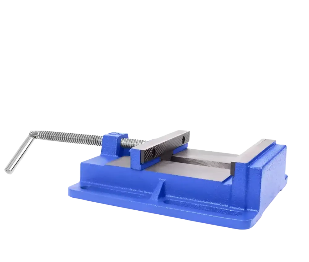 Sininen robota koneruuvipenkki 125mm hopeisella kierrekahvalla ja mustilla hampailla leuan leveys 125 mm