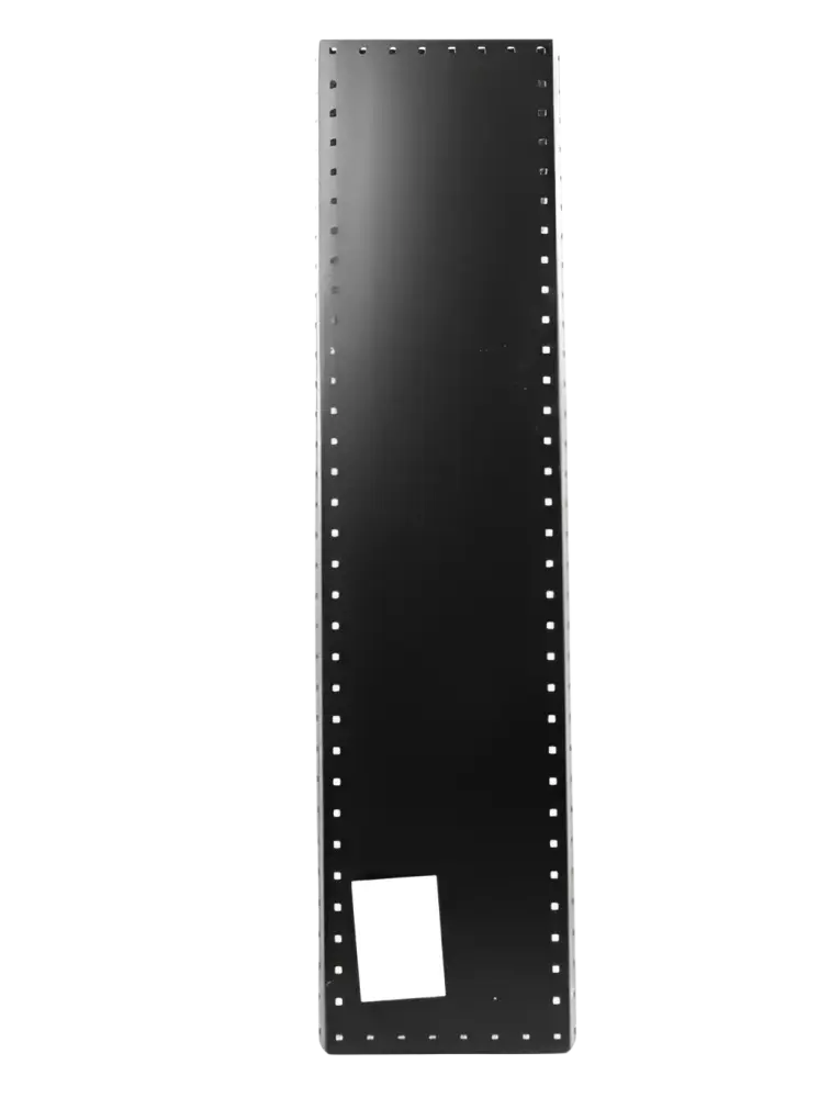 Musta metallinen robota pakettiautohylly vrs-s 1260x325mm rivitetty 38mm välein reunoilla