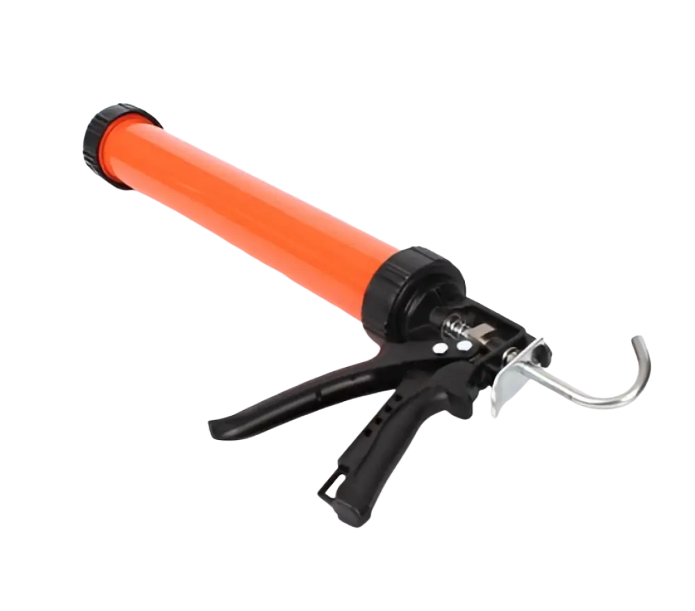 Robota silikonipuristin 600ml massapatruunoille oranssi ja musta caulking gun metallikoukulla