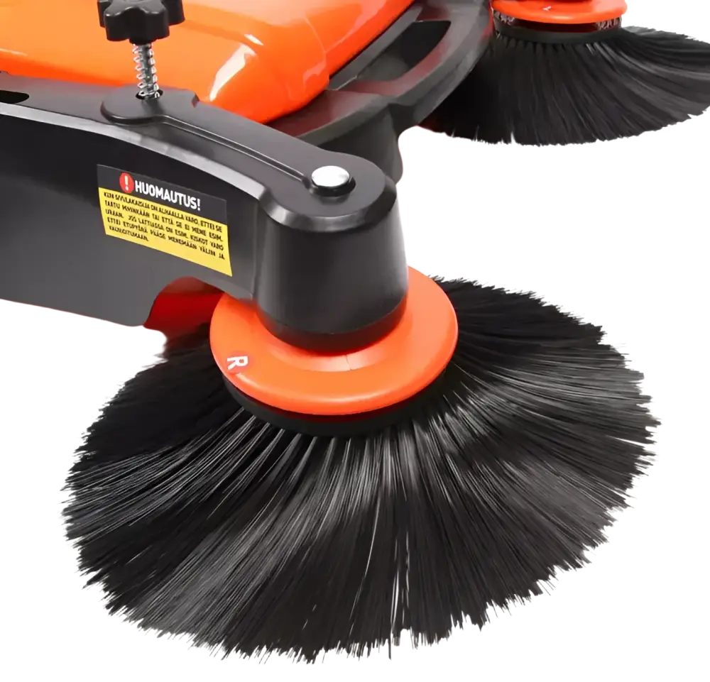 Robota sw550 työnnettävä lakaisukoneen tiheä oranssi ja musta harja pyöreillä harjaksilla
