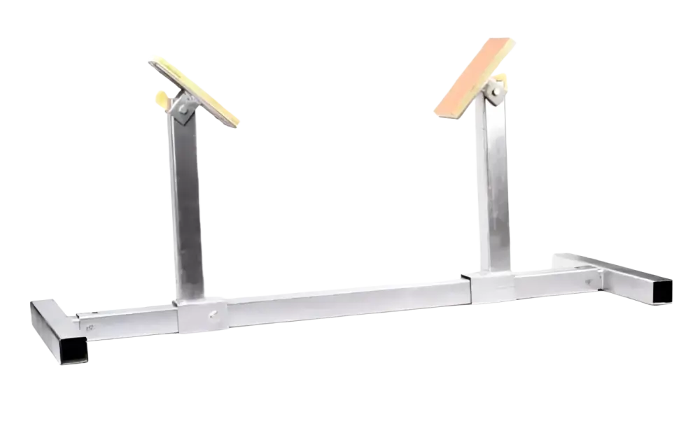 Hopeanvärinen robota venepukki taakse seinämävahvuus 3mm pyöräteline säädettävillä puisilla ohjaustangoilla