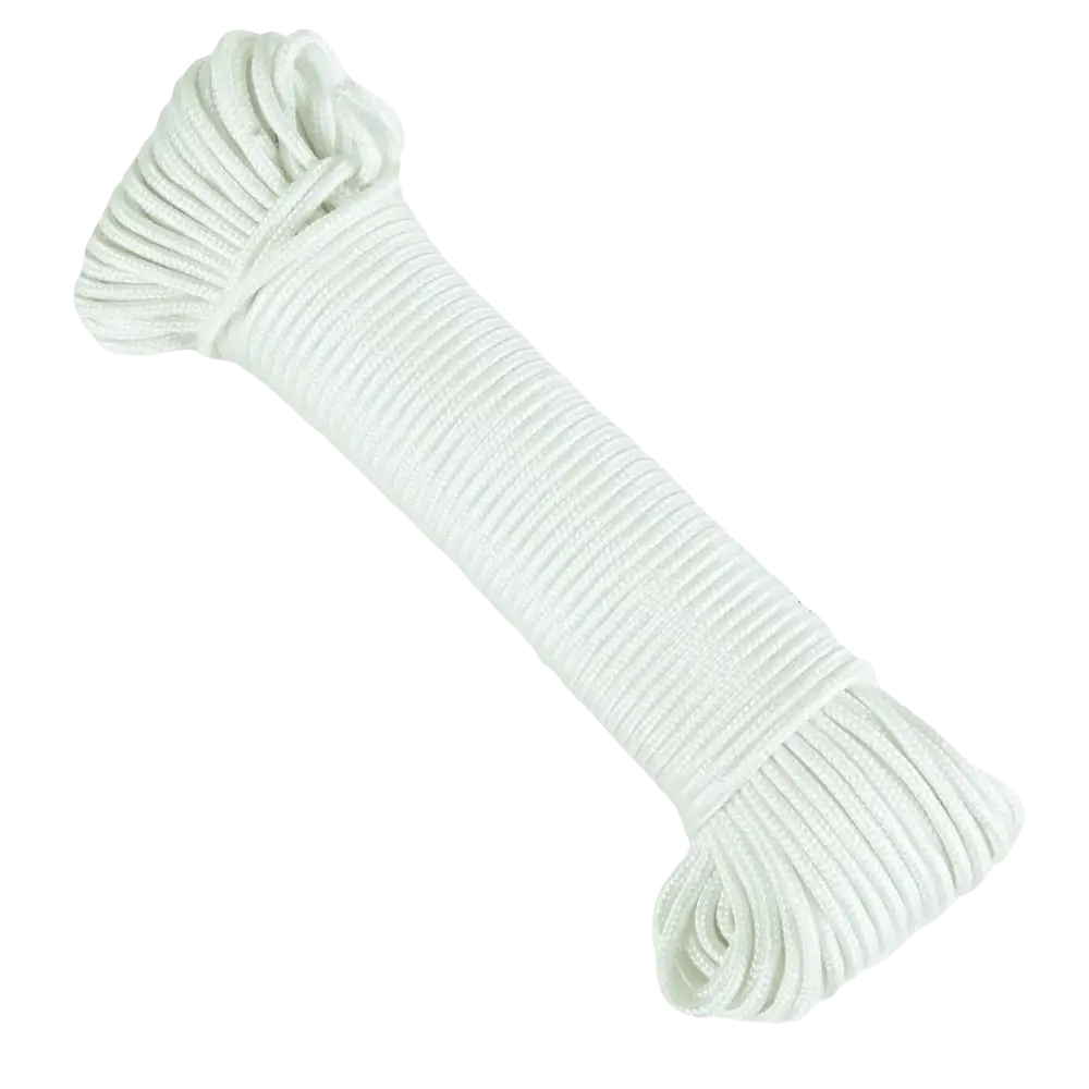 White tightly twisted nylon rope saumanaru procat 2 mm 30 m for kaakeleiden saumojen kohdistamiseen