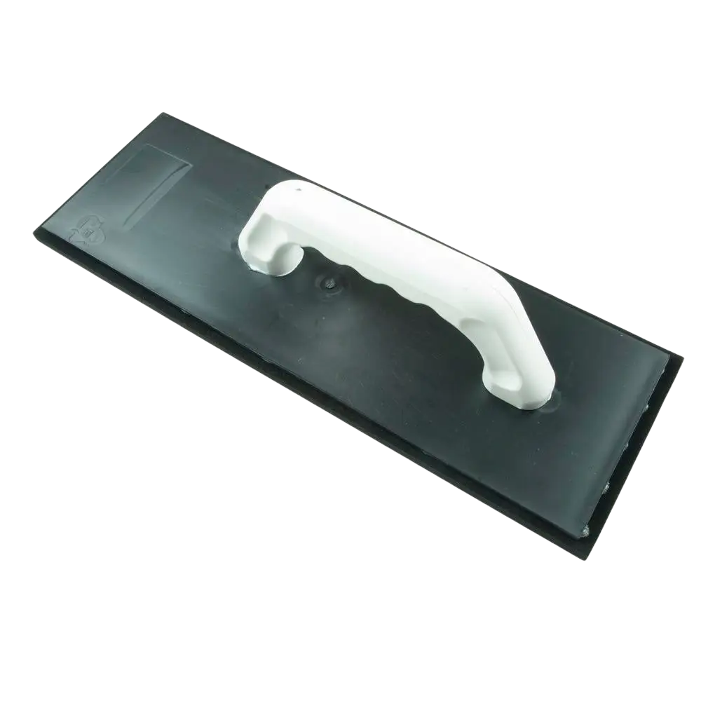 Black plastic saumauskumi schwan trowel with white ergonomic handle 360 x 120 mm for precise sealing tasks