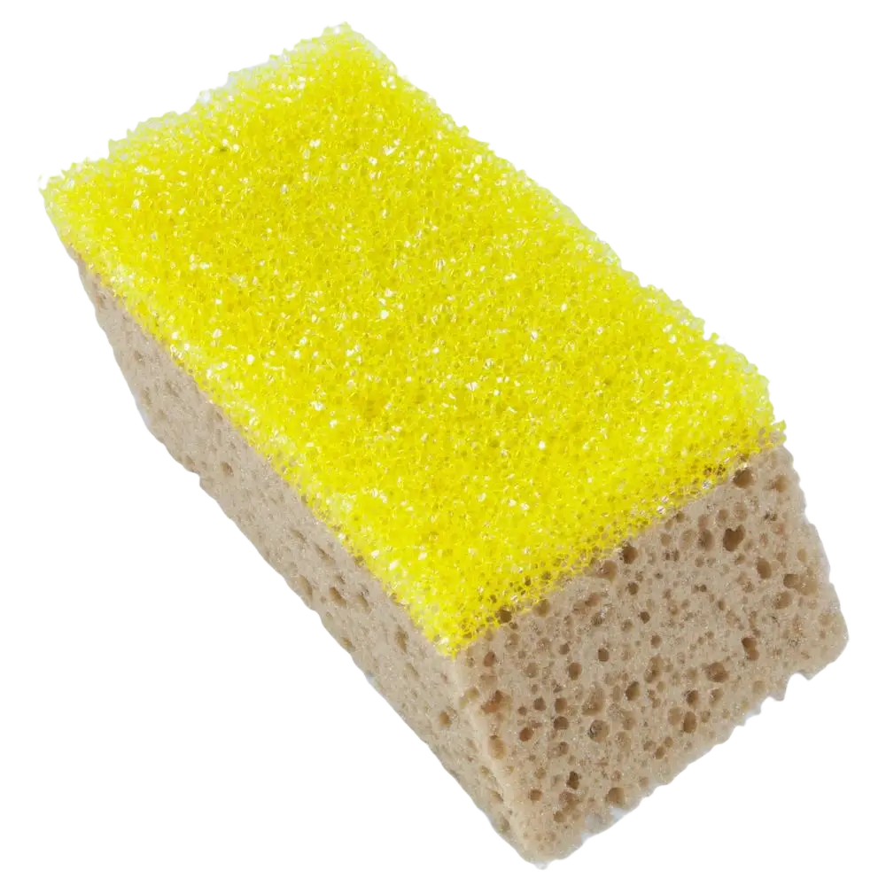 Schwan kaakelisieni kaksipuolinen keltabeige pesusieni karkealla karhennetulla pinnalla tiskaukseen