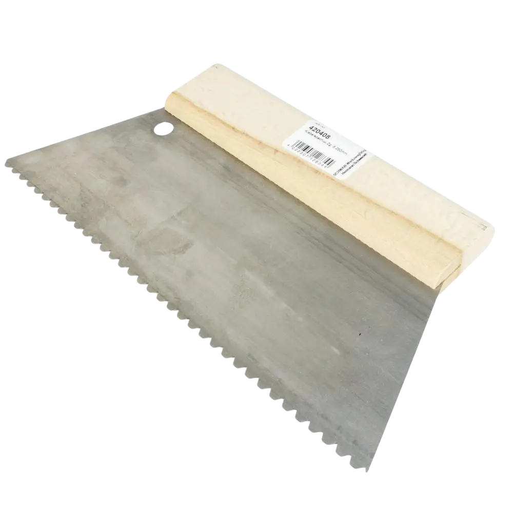 Schwan liimalasta metallinhopea harjateräs serrated trowel beige kumikahva ruostumaton teräs terä muodostaa yhtenäiset reunat