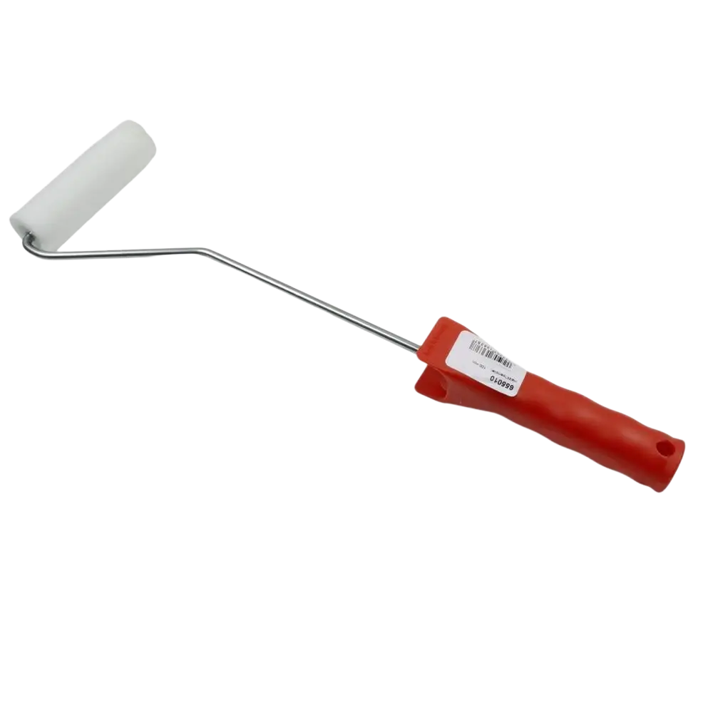 Schwan maalaustela 100 420 mm vaahtomuovitela punaisella kahvalla ja valkoisella vaahtorullalla metallikehyksessä