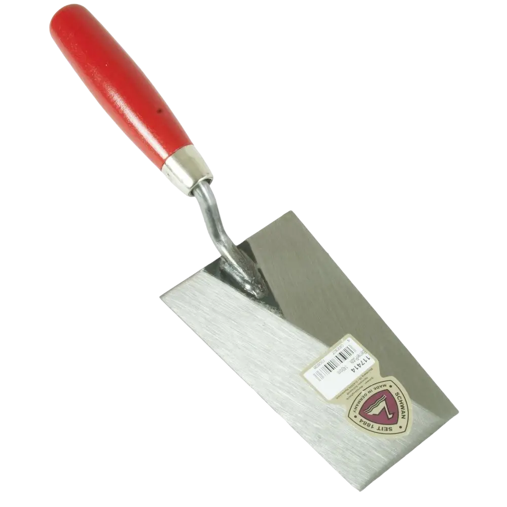 Schwan putskauha 140 mm tasakärki punaisella kahvalla ja ruostumattomalla terällä metallisulkimella