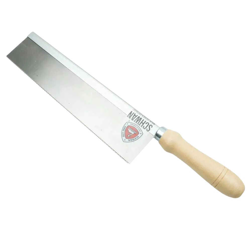 Schwan selkäsaha 250 mm kevyt teräsjäykisteellä varustettu hopeanvärinen terä ja vaalea puukahva