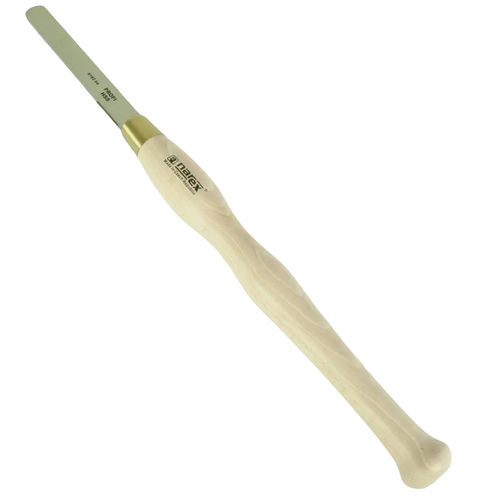 Cream-colored wooden-handled sorvitaltta narex hss carving tool with metallic blade made of poldi pikateräksestä model 3025