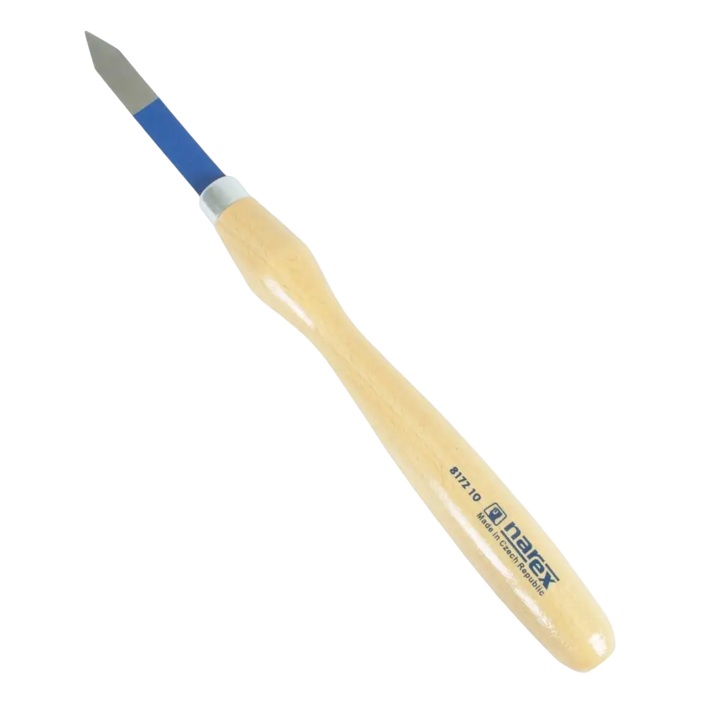Sorvitaltta narex teräväkärki carving tool with light wooden handle and blue metal blade for precise woodworking
