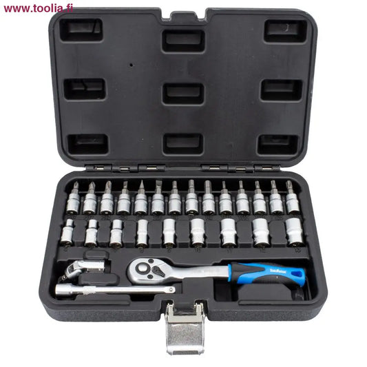 StahlKaiser Hylsysarja 1/4" 26-os|StahlKaiser Hylsysarja myyntipakkaus|StahlKaiser Hylsysarja sisältö