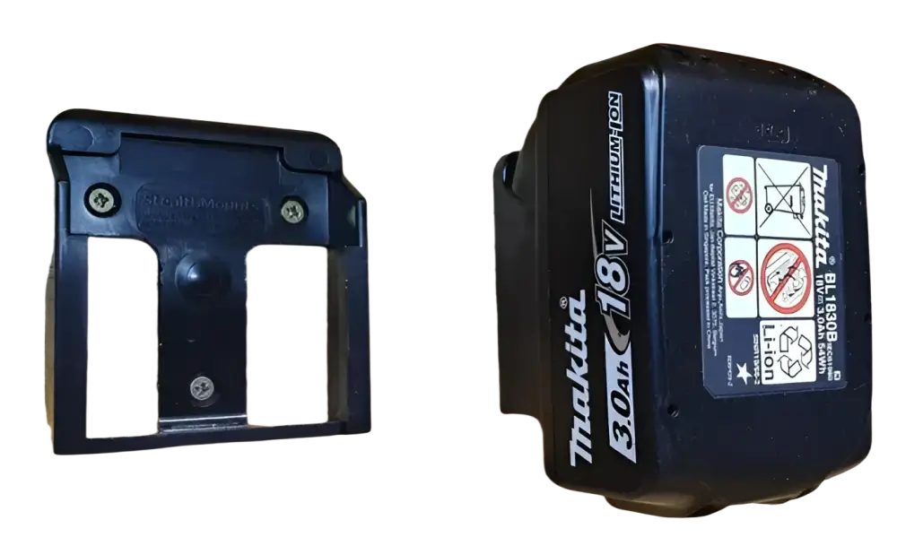 Musta makita 18v lithium-ion akku malli bl 1830b stealthmounts akunpidike makita 18v lxt 6kpl pakkauksessa