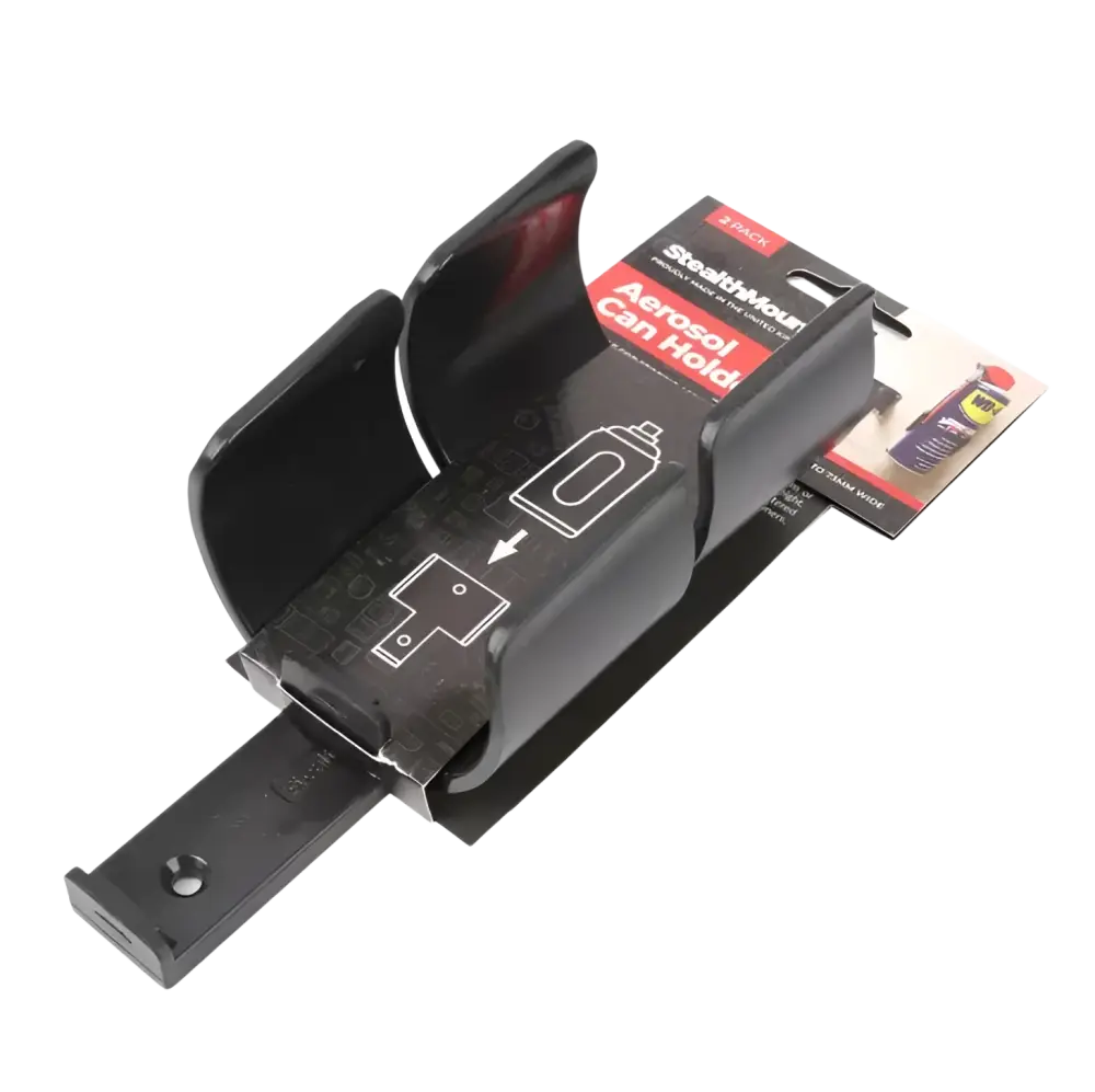 Black plastic stealthhound aerosol can holder with mounting bracket for stealthmounts spraypullopidike 2kpl