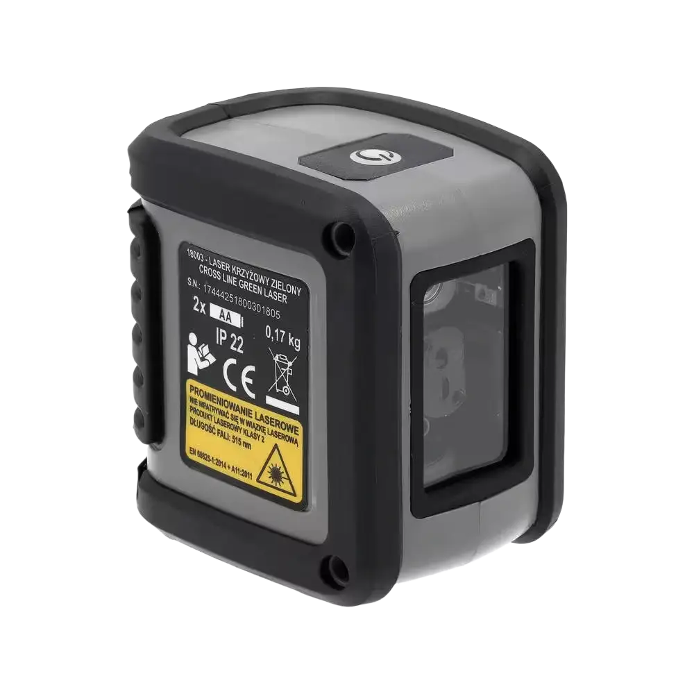 Sthor ristilaser vihreä gray and black cross-line laser level with rugged grip laite toimii mitat 60x50x70 luotettavat tulokset