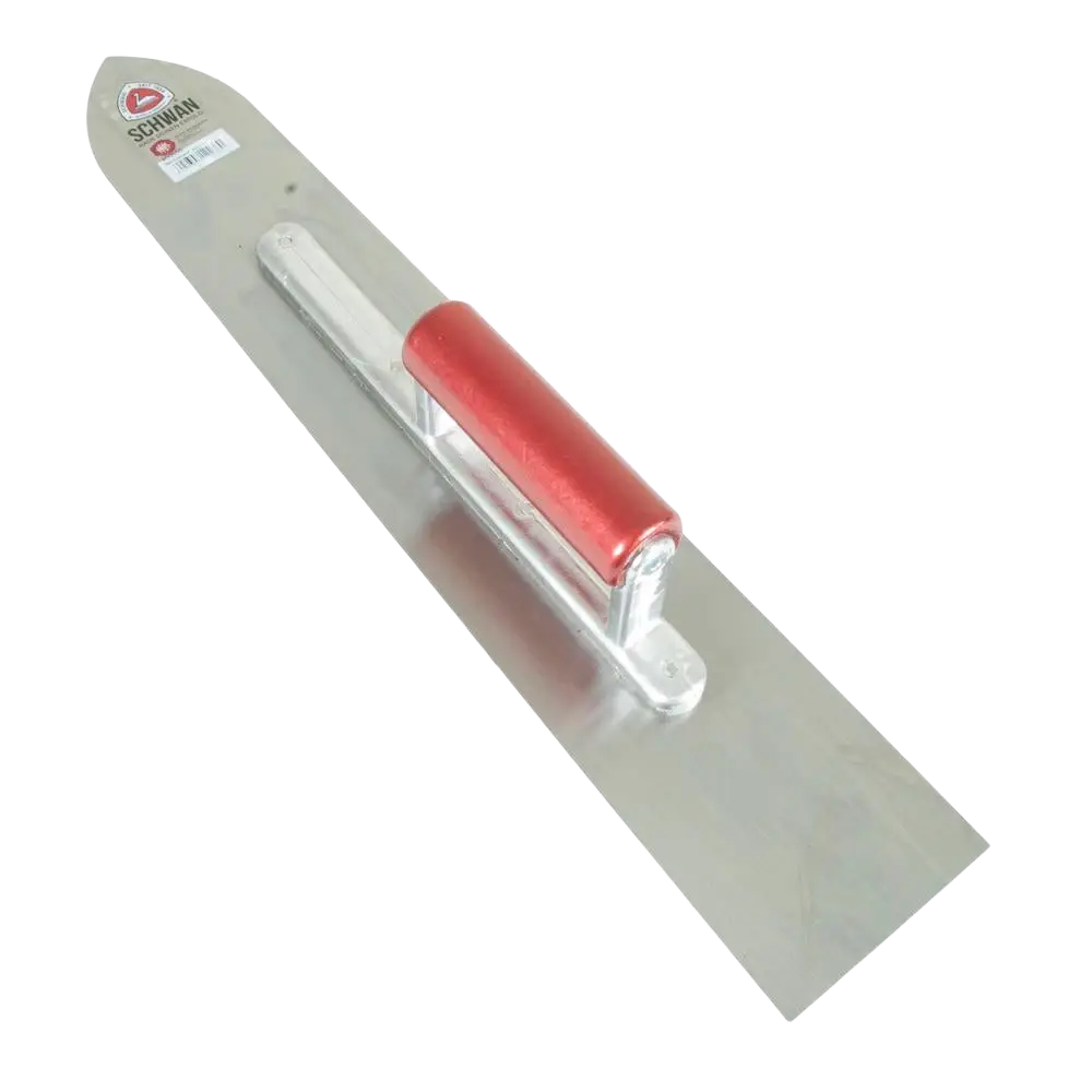 Teräsliippi schwan 500 mm, suippo, metalliteräinen ja punaisella ergonomisella kahvalla varustettu lapa