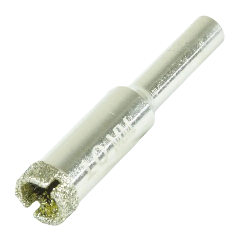 Silverinen timanttireikäsaha procat 10 mm lasin poraamiseen, lieriömäisellä varrella ja sahalaitaisella leikkauspinnalla