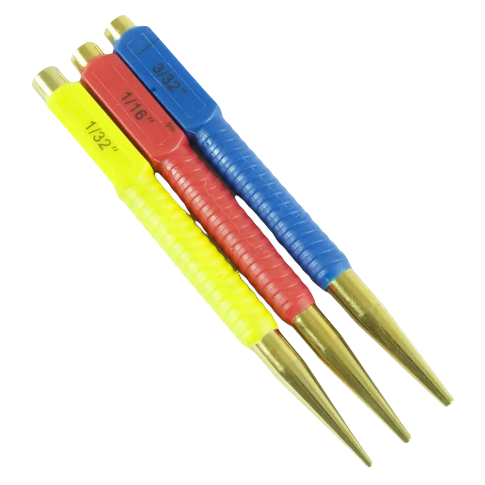 Tuurnasarja color kolmipakkaus muovikahvoilla ja messinkisillä kärjillä koossa 1/32 ja 1/16 tuumaa