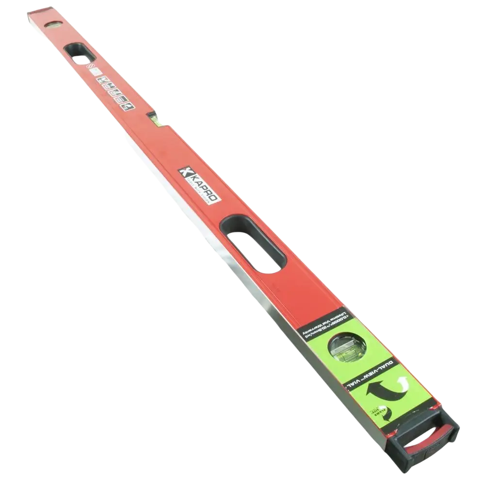 Vesivaaka kapro apollo 120 cm punainen kapro plumb site® dual-view™ mustilla kahvoilla ja vihreällä merkinnällä