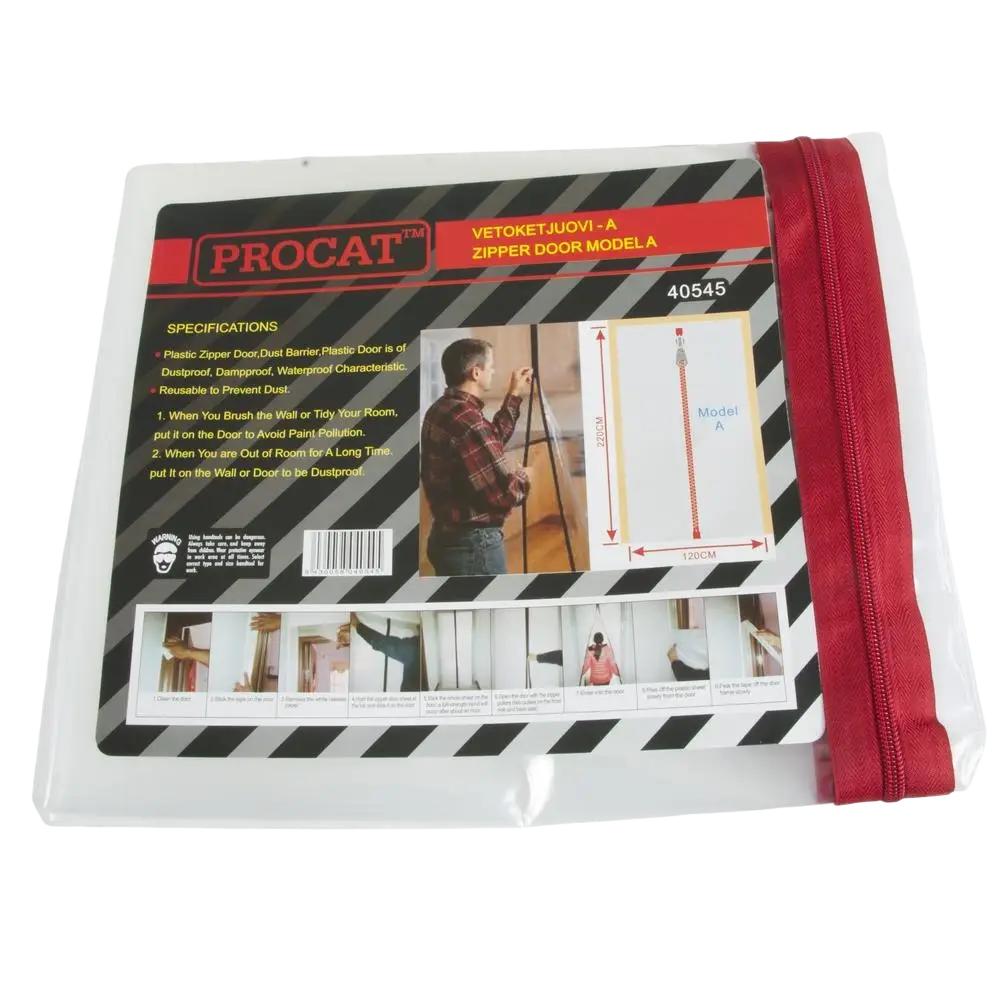 Red vetoketjuovi procat 220 x 120cm malli a mustavalkoraidallinen pakkauksessa