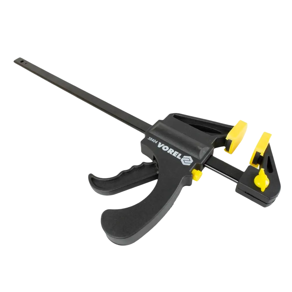 Vorel pikapuristin 38104 mustakeltainen käden pikapuristin ergonomisella kahvalla puutöihin