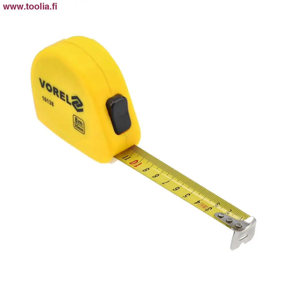 Vorel Rullamitta 8 m x 25 mm muovirunko|Vorel Rullamitta 8 m x 25 mm muovirunko myyntipakkaus|Vorel Rullamitta 8 m x 25 mm muovirunko nauha|Vorel Rullamitta 8 m x 25 mm muovirunko|Vorel Rullamitta 8 m x 25 mm muovirunko sivulta