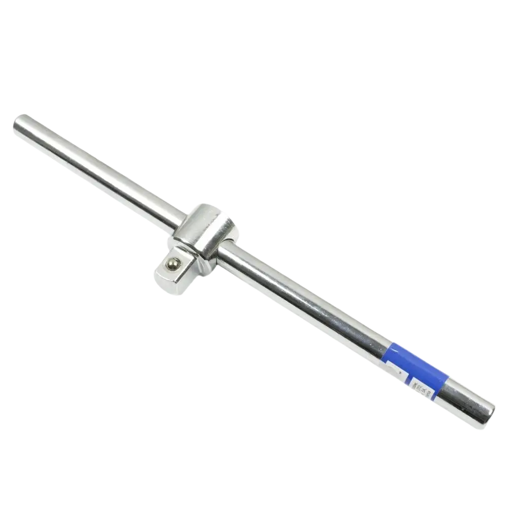 Silver-colored metal t-kahva hylsyväännin 1/2 250 mm blue label for autojen korjaustyöhön and koneiden huoltoon