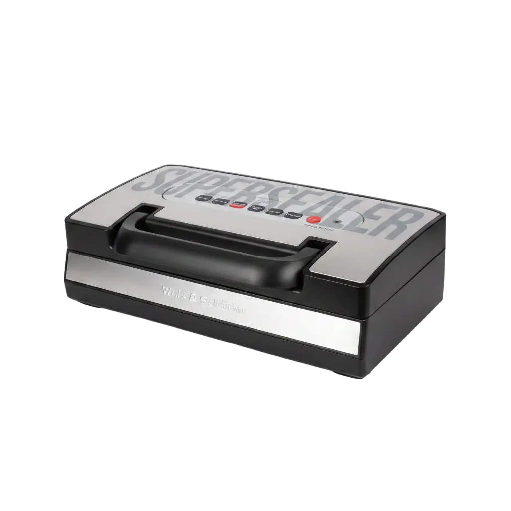 Black and silver walz schöder pro vakuumikone 135w with handle labeled supersealer for efficient vacuum sealing