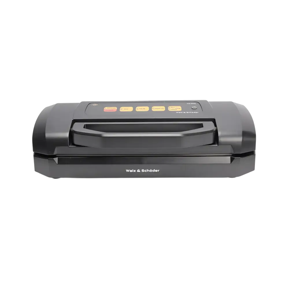 Black plastic walz schöder ws2000 pro vacuum sealer with yellow buttons and modern design for efficient food sealing