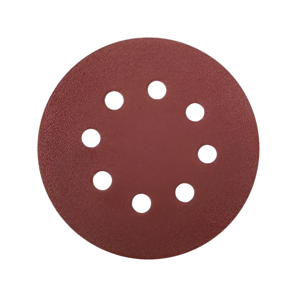 Punainen 125 mm hiontalevy kahdeksalla valkoisella reiällä yato 18v li-ion akkuepäkeskohiomakoneeseen