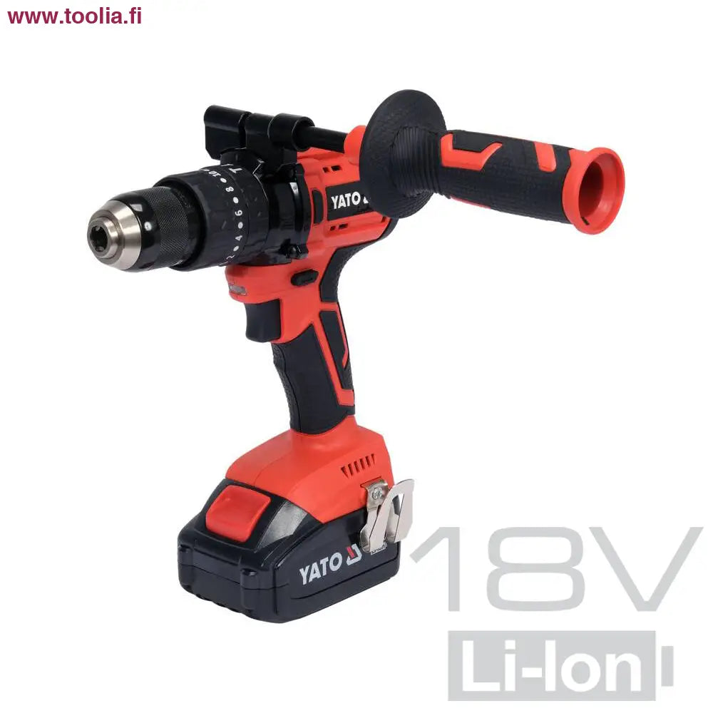 Yato Akkuiskuporakone 18V 75Nm   + 3 AH akku ja laturi sarja|Yato Akkuiskuporakone 18V 75Nm myyntipakkaus|Yato Akkuiskuporakone 18V 75Nm sivulta|Yato Akkuiskuporakone 18V 75Nm sivulta|Yato Akkuiskuporakone 18V 75Nm sisältö|Yato Akkuiskuporakone 18V 75Nm sisältö