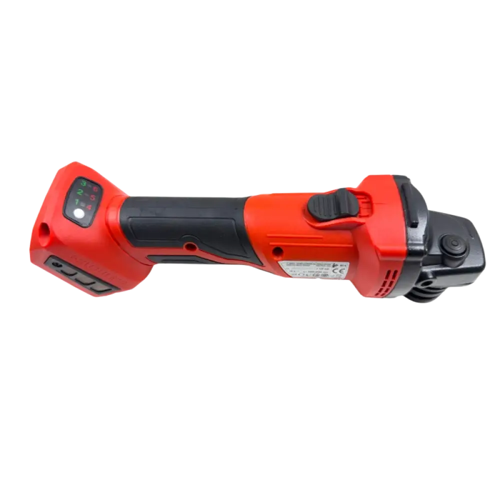 Yato akkukulmahiomakone 18v punainen ja musta akkukulmahiomakone digitaalinäytöllä kahvassa 125 mm laikka