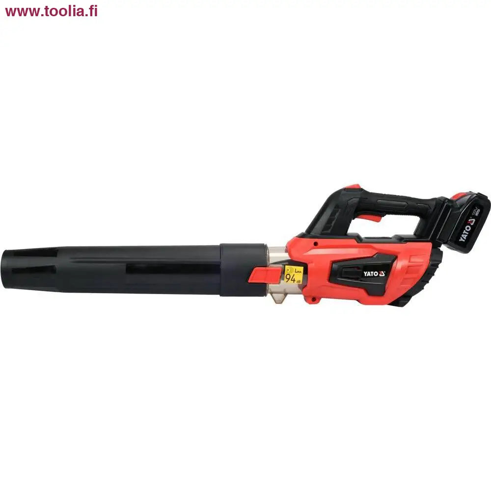 Yato akkulehtipuhallin 18V punainen musta ergonominen muotoilu