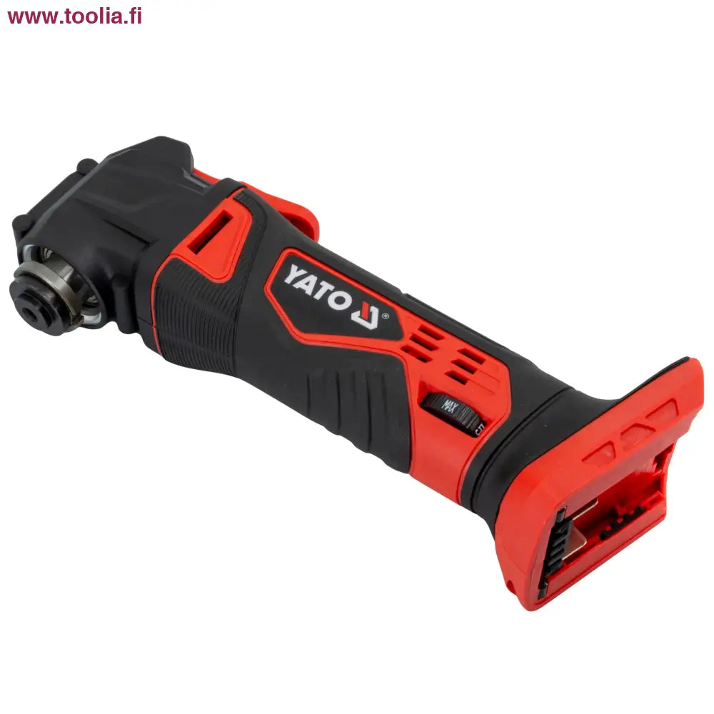 Yato Akkumonitoimityökalu 18V    OIS pikalukituksella runko|Yato Akkumonitoimityökalu 18V myyntipakkaus|Yato Akkumonitoimityökalu 18V pakkauksen sisältö|Yato Akkumonitoimityökalu 18V pikakiinnitys|Yato Akkumonitoimityökalu 18V sivulta|Yato Akkumonitoimityökalu 18V terän pikalukitus