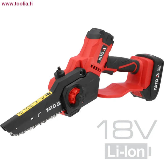 Yato Akkuoksasaha 7" 18V + 2 Ah akku ja laturi sarja|Yato Akkuoksasaha 7" 18V + 2.0 Ah akku kädensija|Yato Akkuoksasaha 7" 18V + 2.0 Ah akku ketju|Yato Akkuoksasaha 7" 18V + 2.0 Ah akku takaa|Yato Akkuoksasaha 7" 18V + 2.0 Ah akku takaa