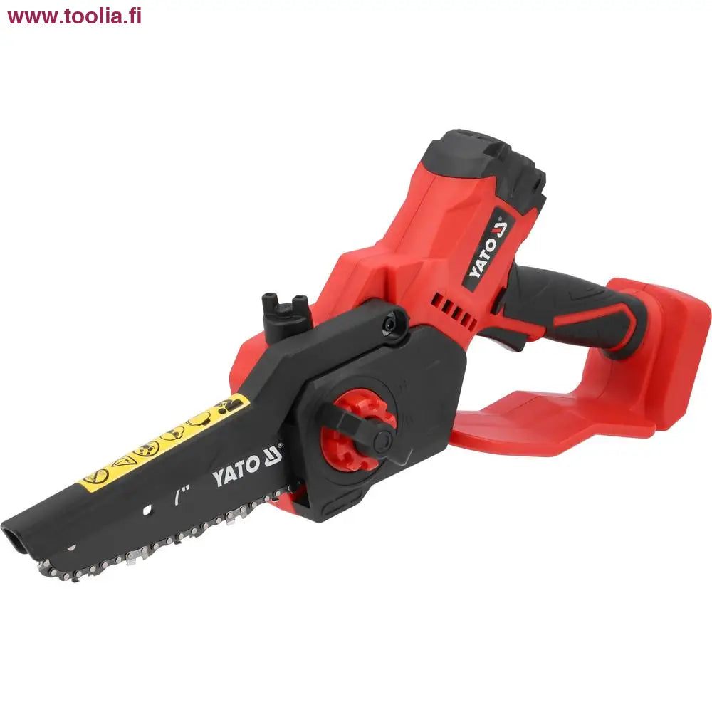 Yato Akkuoksasaha 7" 18V runko|Yato Akkuoksasaha kahva|Yato Akkuoksasaha takaa|Yato Akkuoksasaha takaa|Yato Akkuoksasaha terä