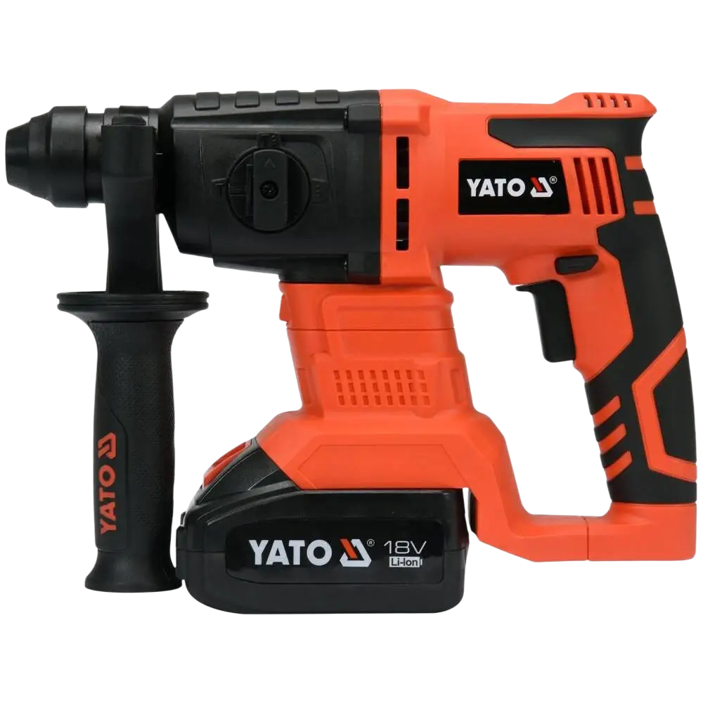 Yato akkuporavasara sds+ 18v li-ion akkukonkurentti harjattu tekstiilipinnoilla oranssi musta