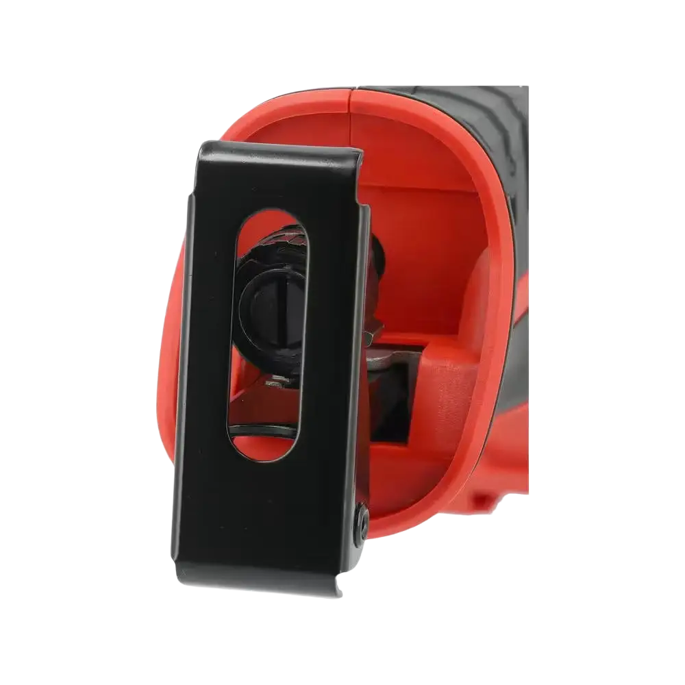 Red and black handheld tape measure with metal clip for yato yt-828151 18v akkupuukkosaha li-ion akku set