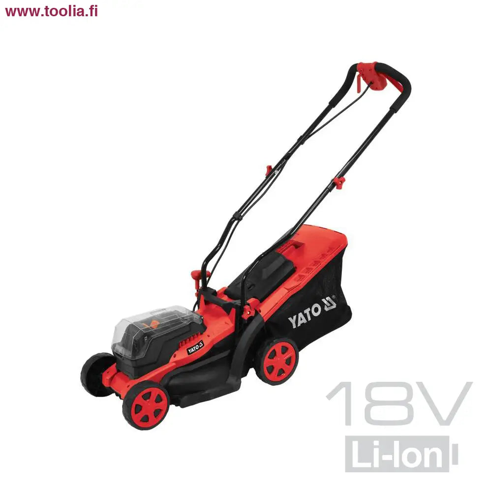 Yato Akkuruohonleikkuri 2 x 18V  34 cm + 2x4.0 Ah akku ja laturi|Yato Akkuruohonleikkuri 2 x 18V täytön ilmaisin|Yato Akkuruohonleikkuri 2 x 18V akkukotelo|Yato Akkuruohonleikkuri 2 x 18V renkaat